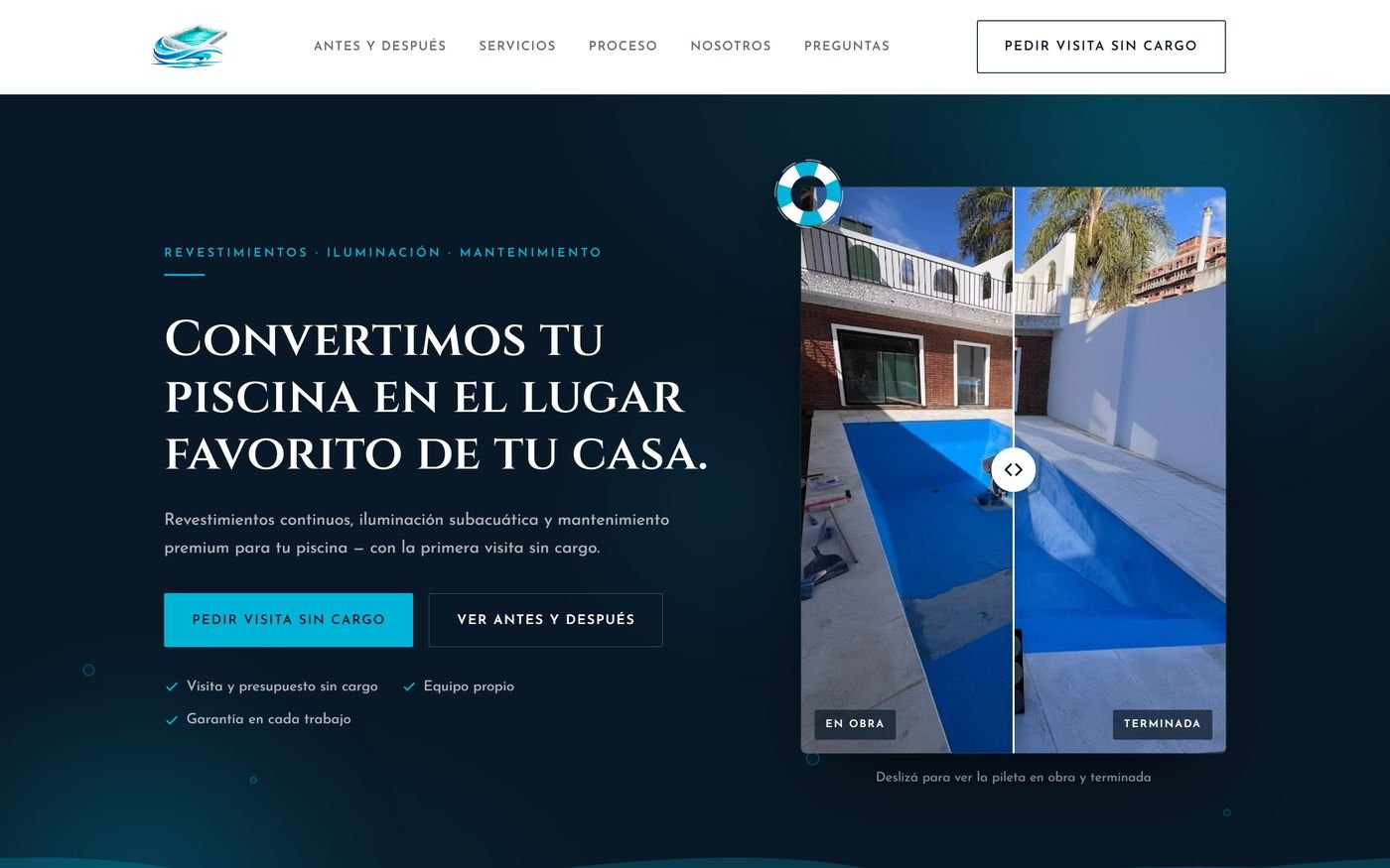 Portada de la web de Chavez Marble Pools
