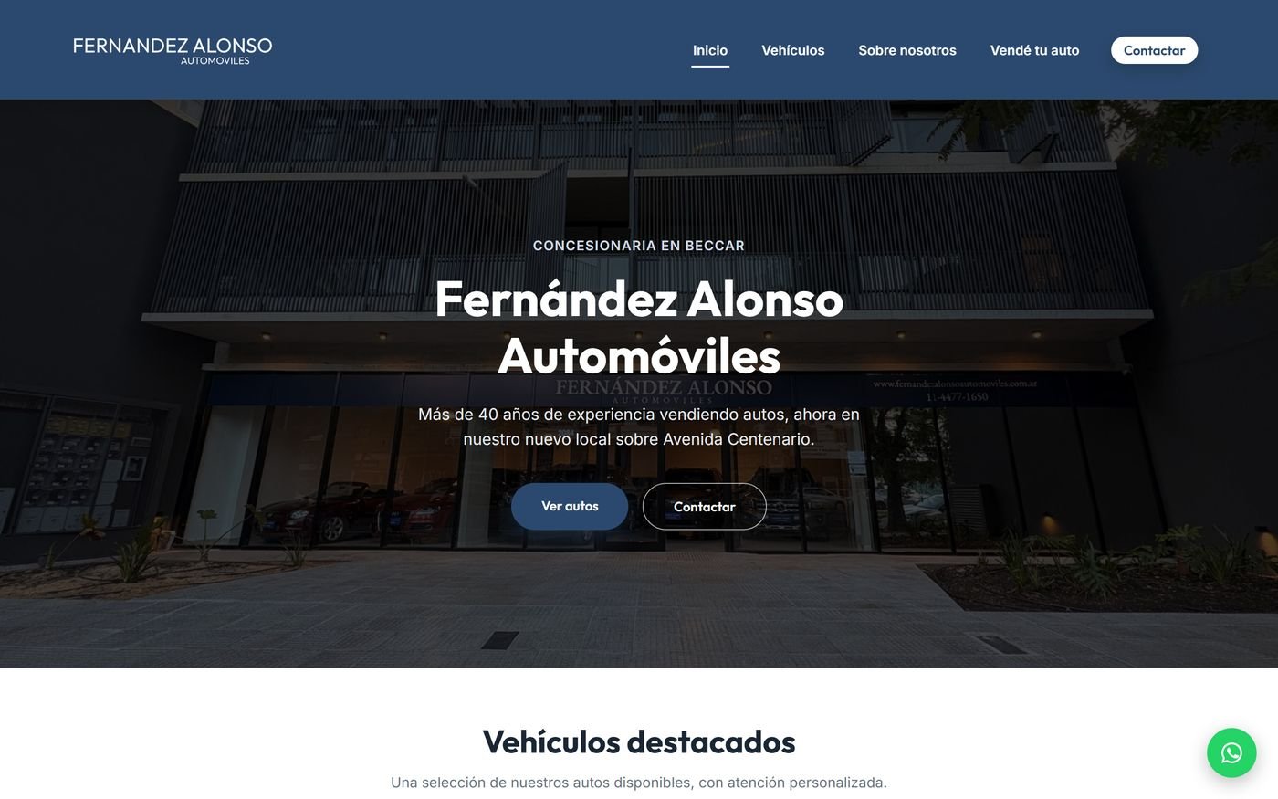 Portada de la web de Fernández Alonso Automóviles