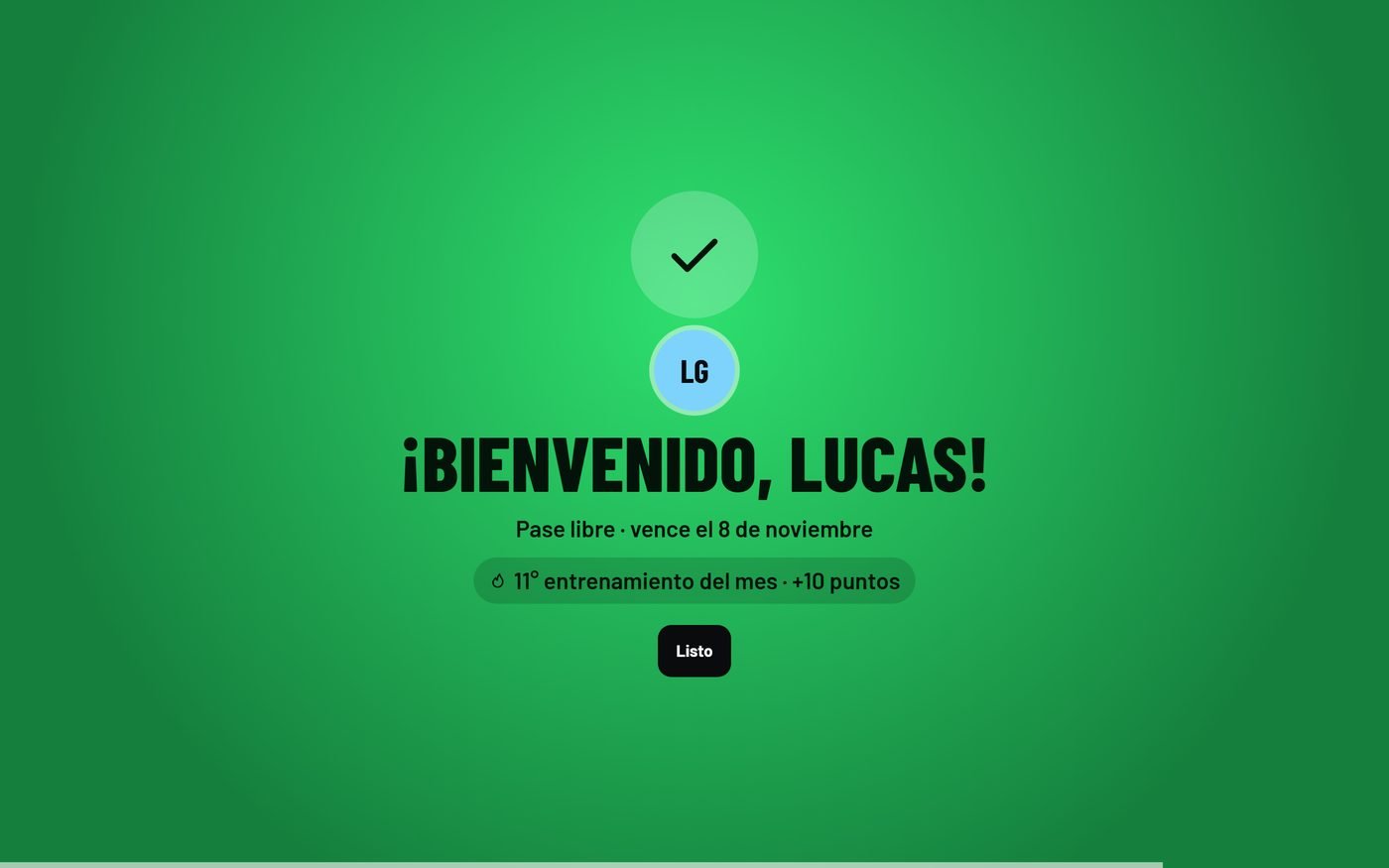 Pantalla de la recepción del gimnasio que lee el QR o el DNI